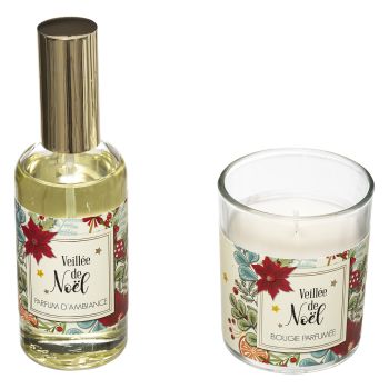 Set parfum cameră+lumânare parfumată, model Crăciun, Atmosphera - 3560237578965