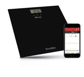 Cântar digital Smart Body, sticlă, negru, max. 150 kg, Terraillon - 3094570143394