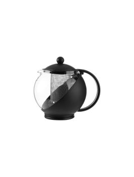 Ceainic cu infuzor, gri/negru, sticlă+inox, 1.25 l, Secret de Gourmet - 3560237221809