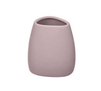 Pahar igienă dentară Silk, ceramică, roz, 9.5x8.5x7.5 cm, Five - 3560238342343