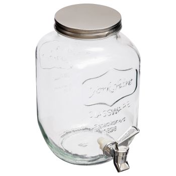 Dispenser băuturi cu capac metalic și robinet, 4 l, sticlă, Secret de Gourmet - 3560239265757