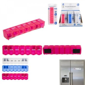 Cutie magnetică pentru medicamente, culori asortate, polipropilenă, 4.3x3x2 cm, Sensly - 3561860112366