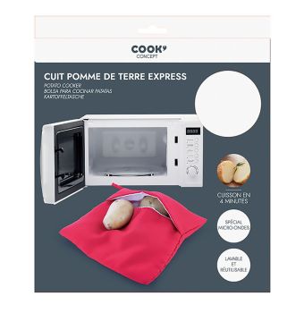 saculet pentru gatire cartofi in cuptorul cu microunde poliester rosu cook concept 3561869922539