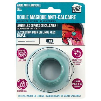 Bilă magnetică anti-calcar, turcoaz, cauciuc+metal, Je cherche une idee - 3664944325291