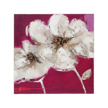 Tablouri Flowers, canvas, culori asortate, 28x28x2.7 cm, Atmosphera - 3560238462034