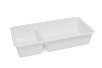 Organizator 2 compartimente, plastic, alb, 32x17x6 cm, Berossi - 4811244100083