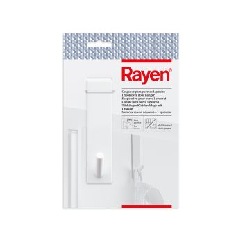 Cuier pentru ușă, metal, alb, 6.5x2x6 cm, Rayen - 8412955060824