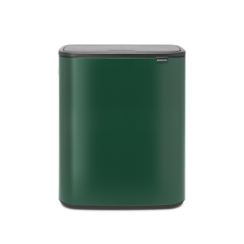 Coş de gunoi cu soft touch, 2 compartimente, verde închis, inox, 2x30 l, Bo Touch, Brabantia - 8710755304224
