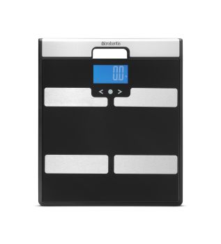 Cântar digital Body Analysis, inox, negru, max. 160 kg, Brabantia - 8710755481949