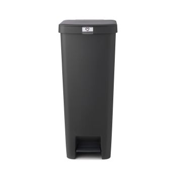 Coș de gunoi cu pedală pentru reciclare, gri închis, plastic, 40 l, StepUp, Brabantia - 8710755800023         50110