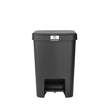 Coș de gunoi cu pedală pentru reciclare, gri închis, plastic, 25 l, StepUp, Brabantia - 8710755800269
