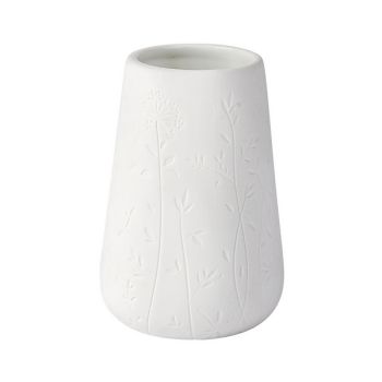 Pahar igienă dentară Flora, ceramică, alb, 11x8 cm, Wenko - 4008838186480