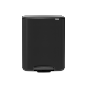 cos de gunoi bo cu pedala pentru colectarea selectiva a deseurilor inox negru 2 x 30 litri brabantia 8710755211508