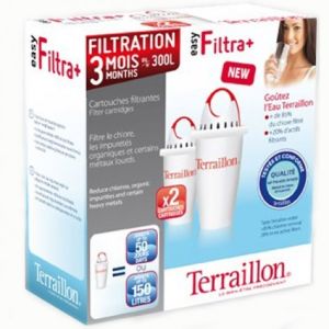 Set 2 cartuşe pentru filtrare apă, alb, filtrare până la 150 l, Easy Filtra, Terraillon - 3094570109567