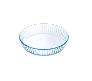 Tavă rotundă pentru copt riflată, sticlă termorezistentă, 26 cm, Bake&Enjoy, Pyrex - 3137610000797