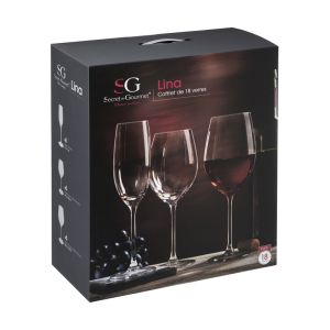 set 18 pahare sticla lina secret de gourmet 835307