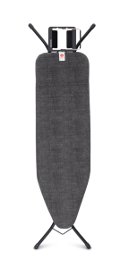 Masă de călcat B cu suport pentru fier de călcat + husă, oţel/bumbac, negru, 124x38 cm, Brabantia - 8710755134302
