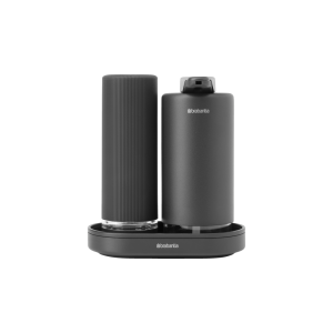 Set 2 dispensere+tăviță, metal+sticlă, negru, 2x200 ml, SinkStyle, Brabantia - 8710755227943