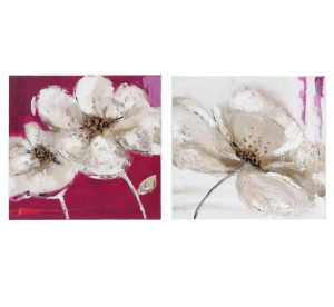 set 2 tablouri flowers canvas culori asortate 28 x 28 x 2 7 cm atmosphera 6187
