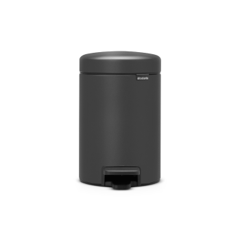 Coş de gunoi cu pedală, gri închis, inox, 3 l, NewIcon, Brabantia - 8710755200465